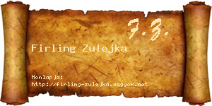 Firling Zulejka névjegykártya
